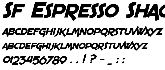SF Espresso Shack Bold Italic font